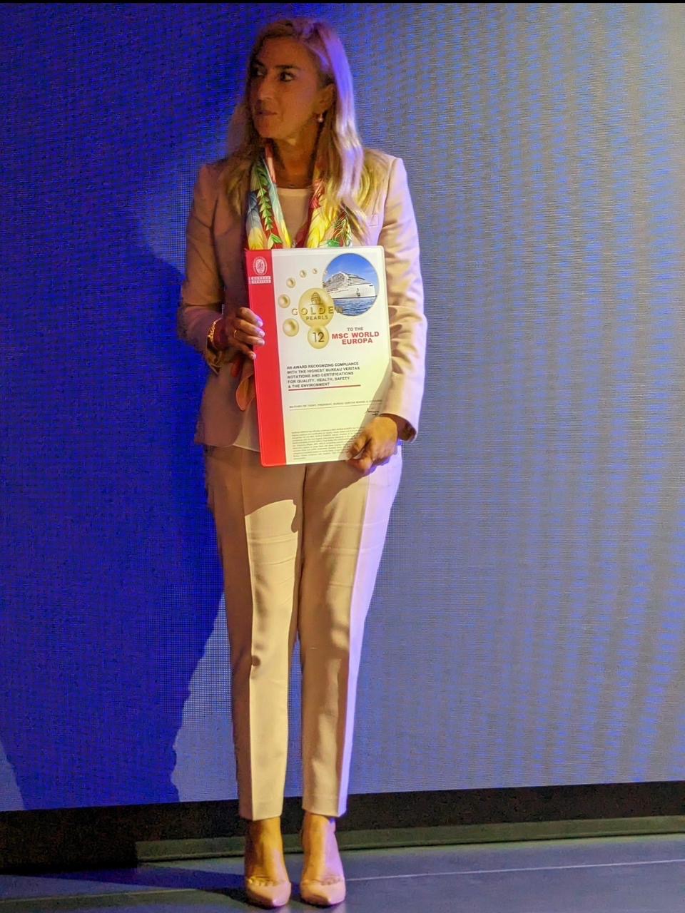 "12 Golden Pearls" Award for the new cruise ship "MSC WORLD EUROPA" granted by Bureau Veritas in Qatar